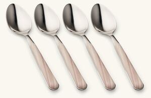 Tablespoon set Texture Legno - Stainless steel/polyester. 20.5 cm. 4 pcs. - Off White - NEVA Posateria Creativa