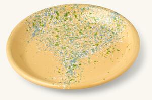 Flow Fest plate Ø17.5 - yellow - Enameled steel. Ø17.5 cm. - Lemon - Kapka