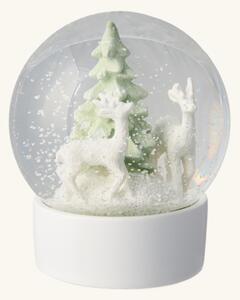 Decorative snow globe - Polyresin/glass. Ø10 cm. - White - Søstrene Grene