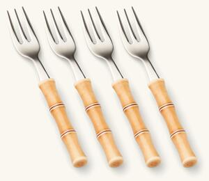 Dessert fork Bamboo - Stainless steel/nylon. 16 cm. 4 pcs. - Nature - NEVA Posateria Creativa