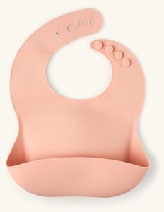 Silicone bib - Food-grade silicone. 28 x 24 x 4.2 cm. - Rose - Mushie