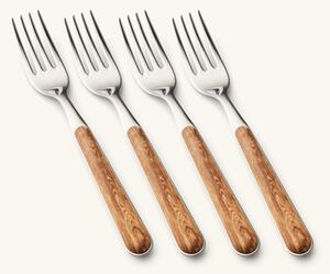 Fork set Texture Legno - Stainless steel/polyester. 20 cm. 4 pcs. - Nature - NEVA Posateria Creativa