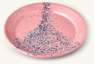 Flow Fest plate Ø25.5 - pink - Enameled steel. Ø25.5 cm. - Rose - Kapka