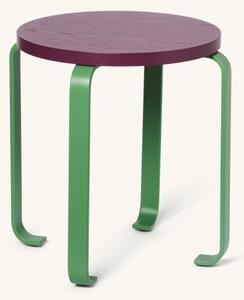 SMILE Stool - Ash wood/MDF. Ø46 x H46.5 cm. - Fuchsia - Hübsch