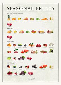 Poster Seasonal Fruits 50 x 70 - Simon Holst. - Multi - Poster and Frame