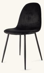 Velvet chair - Polyester/iron/poplar wood/foam. 40 x 47 x 87 cm. - Smokey Grey - Søstrene Grene