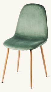 Velvet chair - Polyester/iron/poplar wood/foam. 40 x 47 x 87 cm. - Pine Green - Søstrene Grene