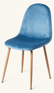 Velvet chair - Polyester/iron/poplar wood/foam. 40 x 47 x 87 cm. - Storm Blue - Søstrene Grene