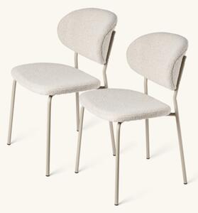 Chairs with bouclé fabric 2-pack - 56 x 47.5 x 80.5 cm. 2 pcs. - Off White - Søstrene Grene