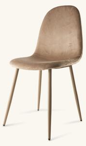 Velvet chair - Polyester/iron/poplar wood/foam. 40 x 47 x 87 cm. - Sand - Søstrene Grene