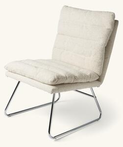 Lounge chair with bouclé fabric - 55 x 61.4 x 53.9 cm. - Off White - Søstrene Grene