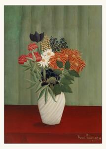 Poster Bouquet De Fleurs 02 A3 - Henri Rousseau. - Olive Green - Poster and Frame