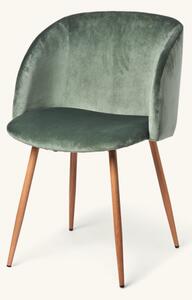 Velvet chair - Polyester/poplar wood/iron. 54 x 47 x 81 cm. - Pine Green - Søstrene Grene