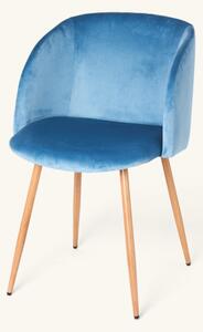 Velvet chair "Anna" - 50 x 42.5 x 81 cm. - Storm Blue - Søstrene Grene