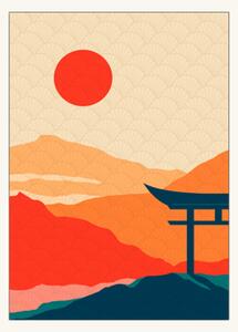 Poster Sunset Delight A3 - Fadil Roze. - Orange Red - Poster and Frame