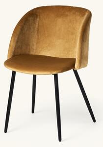 Velvet chair - Polyester/poplar wood/iron. 54 x 47 x 81 cm. - Camel - Søstrene Grene