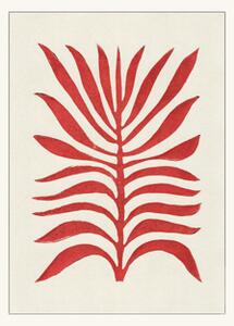 Poster Red Branch / Lino Print A3 - Alisa Galitsyna. - Tomato Red - Poster and Frame