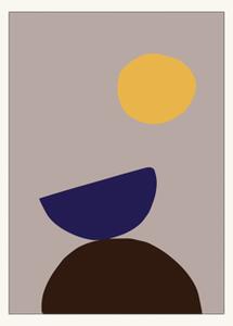 Poster Organic Shapes 07 A3 - Affordable Art Prints. - Warm Grey - Poster and Frame