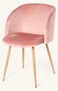 Velvet chair - Polyester/poplar wood/iron. 54 x 47 x 81 cm. - Dark Rose - Søstrene Grene