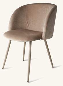 Velvet chair - Polyester/poplar wood/iron. 54 x 47 x 81 cm. - Sand - Søstrene Grene