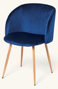 Velvet chair - Polyester/poplar wood/iron. 54 x 47 x 81 cm. - Navy - Søstrene Grene