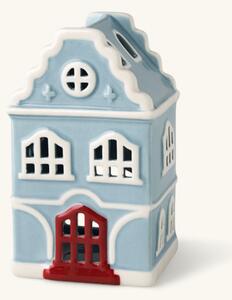 Tealight holder house - Porcelain. 16.2 cm. - Smokey Blue - Søstrene Grene