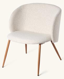 Bouclé lounge chair - Iron/polyester/polyurethane. 50 x 42.5 x 81 cm. - Off White - Søstrene Grene