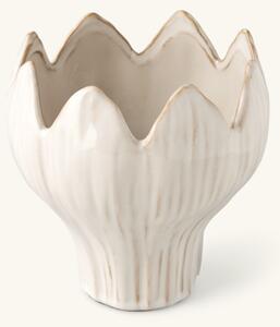 Flowerpot - Stoneware. 16 x 16 x 16 cm. - White - Søstrene Grene