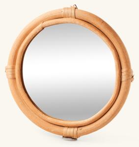 Mirror - Rattan/glass/bamboo. Ø20 cm. - Nature - Søstrene Grene