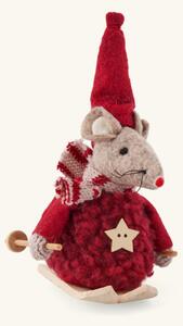 Decorative Christmas mouse - 8 cm. - Red - Søstrene Grene