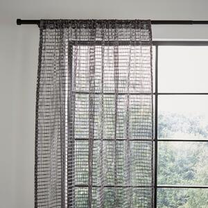 Open Weave Maxi Slot Top Curtain Charcoal