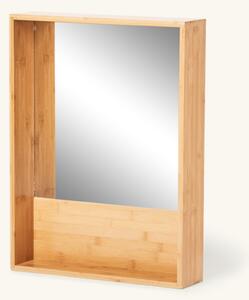 Shelf with mirror - Bamboo. 41 x 10 x 55 cm. - Medium Wood - Søstrene Grene