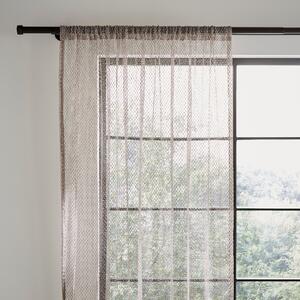 Open Weave Mini Slot Top Curtain Grey