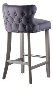Margonia Bar Stool – Storm Grey with Pewter Legs