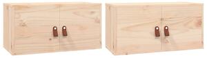 Wall Cabinets 2 pcs 60x30x30 cm Solid Wood Pine