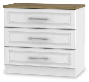 Talland White 3 Drawer Chest Contemporary Cupboard for Bedroom | Roseland Furniture
