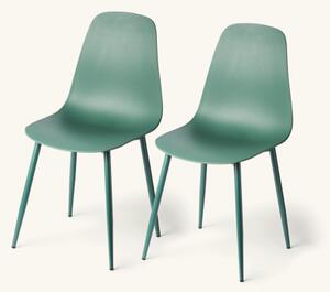 Chairs 2-pack - Iron/polypropylene. 40 x 47 x 87 cm. 2 pcs. - Pine Green - Søstrene Grene