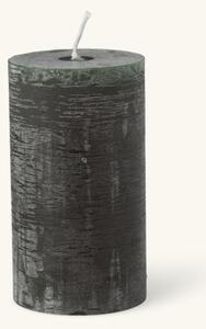 Pillar candle 12 cm - Paraffin wax. Ø6.8 x 12 cm. - Dark Green - Søstrene Grene