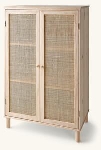 Wooden cabinet - Pine wood/rattan. 70 x 40 x 110 cm. - Medium Wood - Søstrene Grene