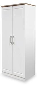 Talland White 2 Door Wardrobe Contemporary Cupboard for Bedroom | Roseland Furniture