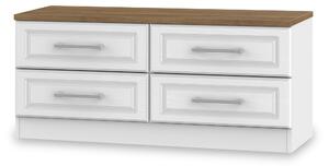 Talland White 4 Drawer Low Storage Unit Contemporary Chest of Drawers for Bedroom or Living Room | Roseland Furniture