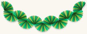 Garland with fans - Paper. 2 m. - Dark Green - Søstrene Grene