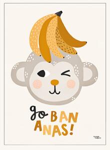 Go Bananas A3 - Michelle Carlslund. - Multi - Poster and Frame Kids