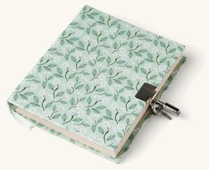 Diary with lock 16.5x13 - Paper/metal. 16.5 x 13 cm. 100 gsm. - Dusty Green - Søstrene Grene