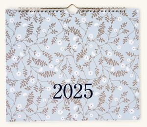 Monthly calendar 2025 - Paper/metal. 25 x 30 cm. 12 sheets. - Ice Blue - Søstrene Grene