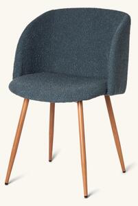 Chair with bouclé fabric - Iron/polyester/polyurethane. 50 x 42,5 x 81 cm. - Blue - Søstrene Grene