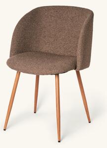 Chair with bouclé fabric - Iron/polyester/polyurethane. 50 x 42,5 x 81 cm. - Brown - Søstrene Grene