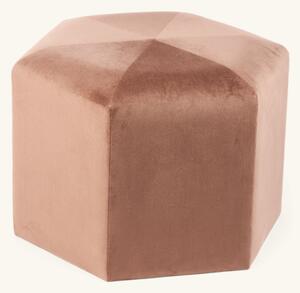 Velvet pouffe - Polyester/polyurethane/MDF. 48 x 48 x 34 cm. - Brown - Søstrene Grene