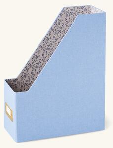 Foldable magazine holder - Cardboard/cotton. 24 x 10.5 x 30.5 cm. - Misty Blue - Søstrene Grene