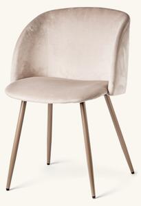 Velvet chair - Polyester/poplar wood/iron. 54 x 47 x 81 cm. - Warm Grey - Søstrene Grene